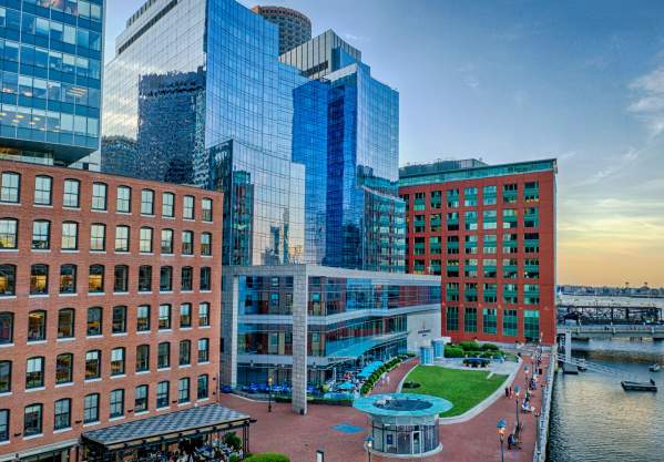 Aerial view of the InterContinental Boston