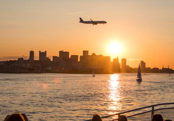 Plane over the Harbor
