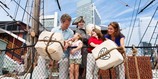 Boston Tea Party Ships & Museum - Family Throwing Tea