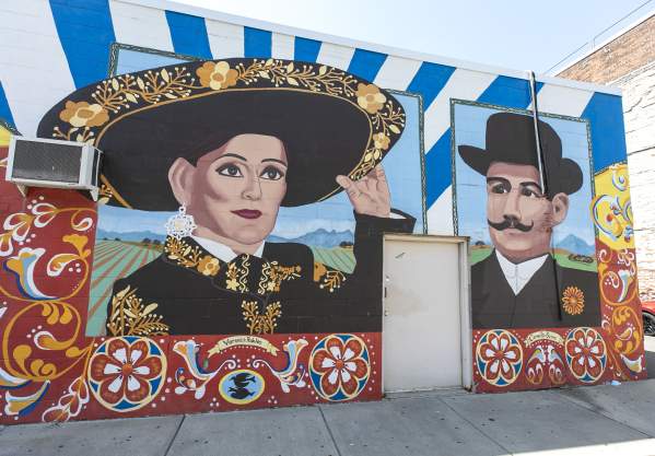 mural of mexican people, latin art