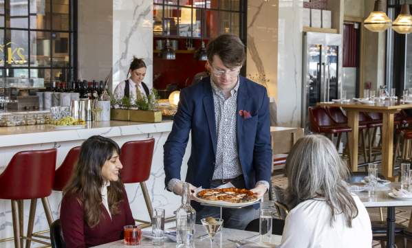 Two diners at Josephine during Dine Out Boston