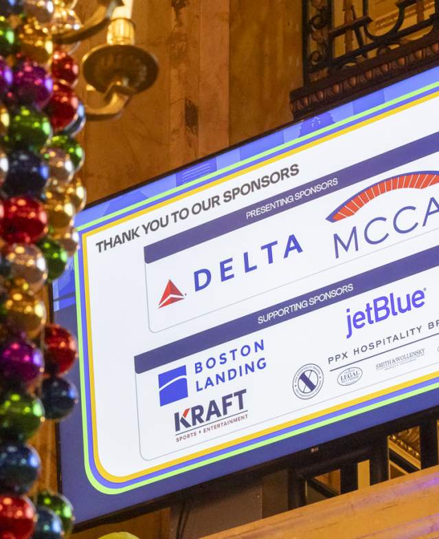 Meet Boston Sponsors on a digital screen