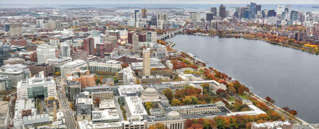 MIT Campus in Fall Aerial