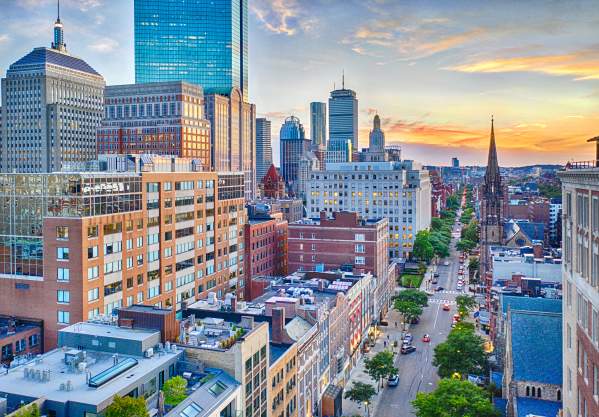 Back Bay Skyline at sunset