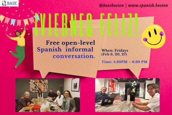 ¡Viernes Felices!: free in-person Spanish convo practice