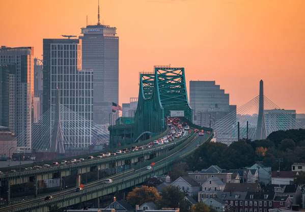 Boston Skyline at Sunset